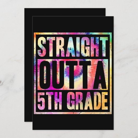 小学校5年生を卒業する君へ タイダイ染めTシャツ 招待状 (正面/裏面)