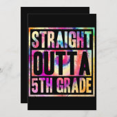 小学校5年生を卒業だ！ タイダイ染め 招待状 (正面/裏面)