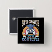 小学校5年生レベルを修了したゲーマー 缶バッジ (正面&裏面)