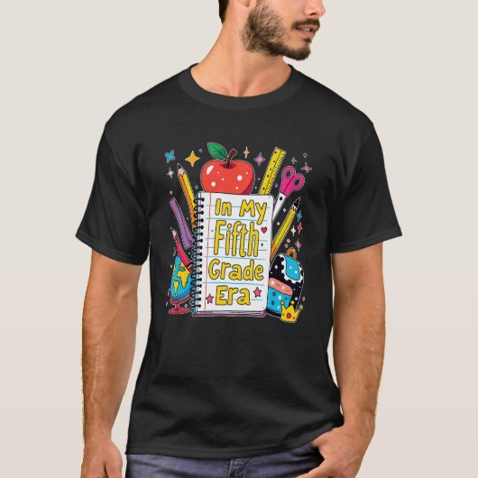 小学校5年生時代の先生キッズ 5年生 背面 Tシャツ (正面)