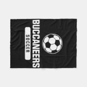 小学校・中学校・高校の海賊サッカーチーム フリースブランケット (正面(横))