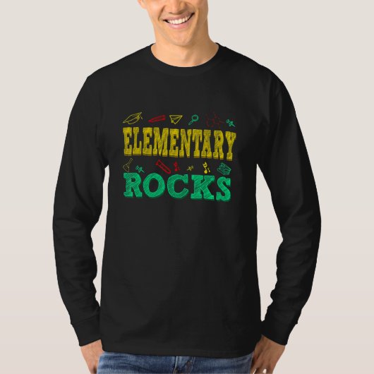 小学校 Rocks かわいい 小学校 すごい 学校 Tシャツ (正面)