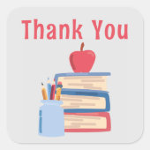 小学校L先生学生ありがとう スクエアシール (正面)