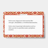 小学生の子供の写真ID バッジ (裏面)