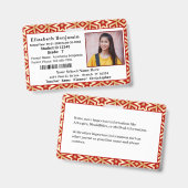 小学生の子供の写真ID バッジ (正面＆裏面)