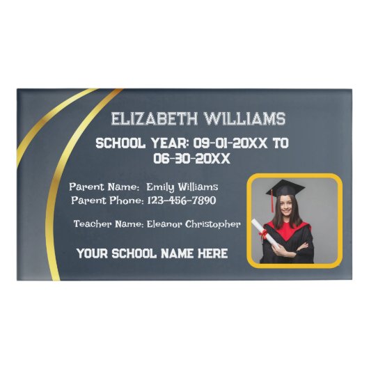 小学生の子供ID識別写真 名札 (正面)