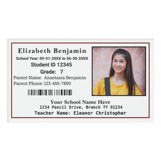 小学生の子供ID識別写真 名札 (正面)