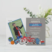 小学生フォトボーイ卒業式パーティー 招待状 (スタンド正面)