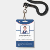 小学生ボーイガールIDカード バッジ (正面（ネックストラップ付）)