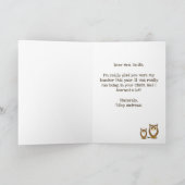 小学生先生(学生より)フクロウありがとう カード (内部)