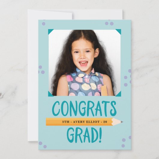 小学生卒業 招待状 (正面)