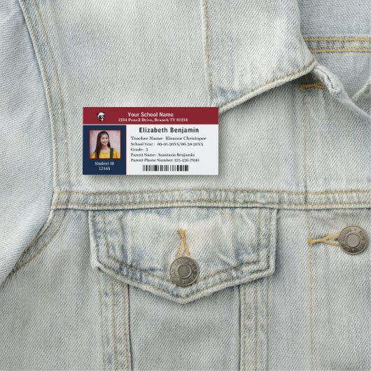 小学生学校ボーイガールIDカードのパーソナライズ 名札 (インサイチュ)