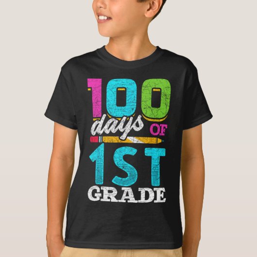 小学生100日目ギフト100学校の日 Tシャツ (正面)
