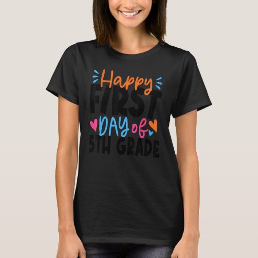 小学生Giの5年生の幸せな初日 Tシャツ (正面)