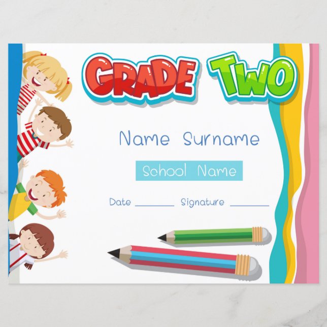 小学級二卒業証書 (正面)