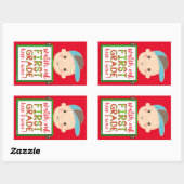 小学1年生が可愛来いおもしろい 長方形シール (シート)