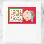 小学1年生が可愛来いおもしろい 長方形シール (バッグ)