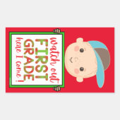 小学1年生が可愛来いおもしろい 長方形シール (正面)