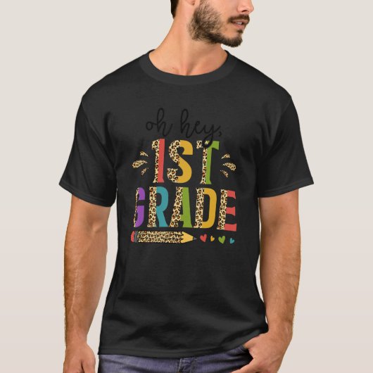 小学1年生の新学期先生と学生 Tシャツ (正面)