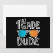 小学1年生の男の子 学校初日 招待状 (正面/裏面)