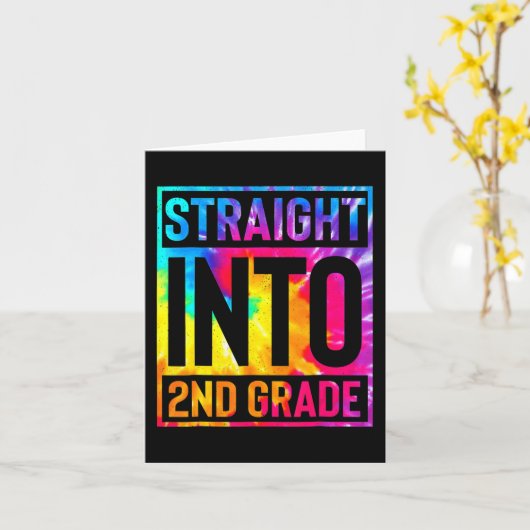 小学2年生の女の子に戻る学校の1日目 カード (黄色い花)