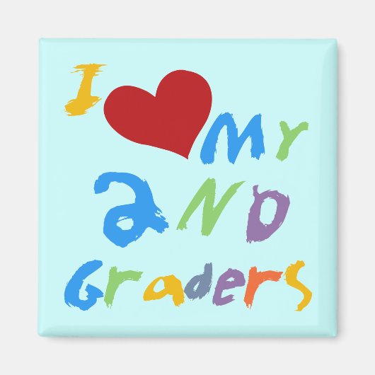 小学2年生Tシャツとギフトが大好き マグネット (正面)