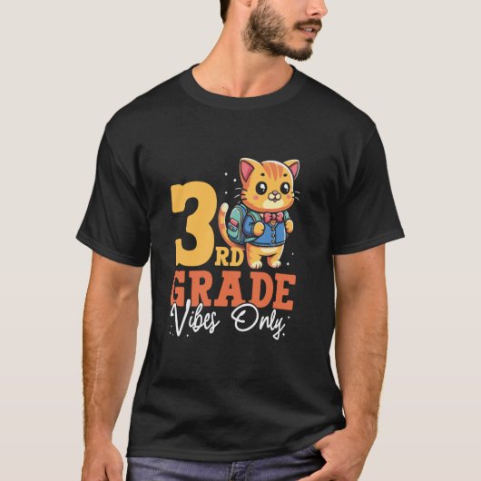 小学3年生かわいい猫スクールボーイおもしろいギル Tシャツ (正面)