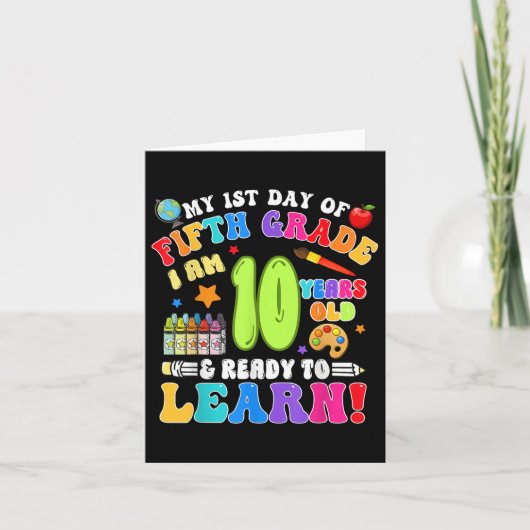 小学5年生の少年少女の第1日 カード (正面)