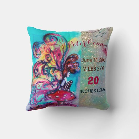 小小妖精や小人のキノコの赤ちゃんシャワー男の子のベビー状態 クッション (裏面)