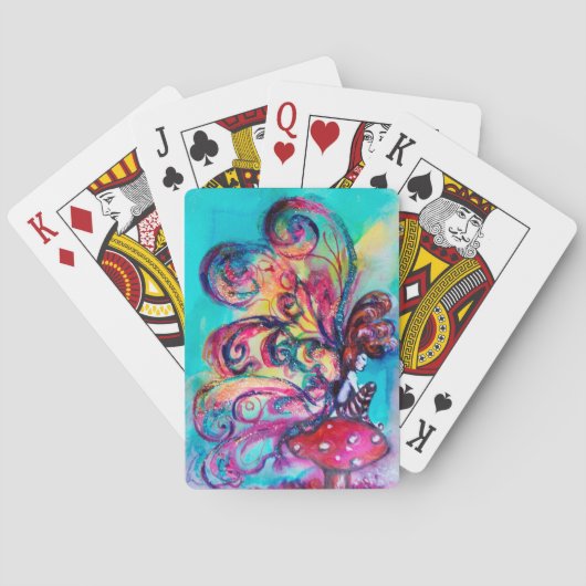 小小妖精や小人のキノコファンタジー トランプ (裏面)