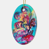 小小妖精や小人のマッシュルーム鮮やか赤ルビー セラミックオーナメント (左)