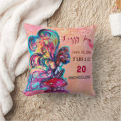 小小妖精や小人キノコ赤ちゃんシャワーベビー誕生統計 クッション (ブランケット)