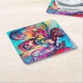 小小妖精や小人 スクエアペーパーコースター (アングル)