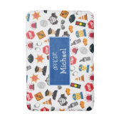 小少年警察官パターン子供バスルーム バスマット (正面縦)