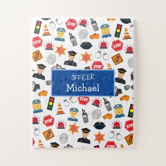小少年警察官パターン・キッズ ジグソーパズル (縦)