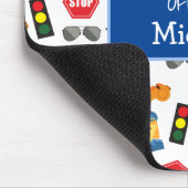 小少年警察官パターン・キッズ マウスパッド (コーナー)