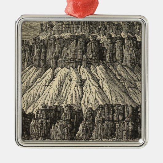 小尖塔が付いている切り妻 メタルオーナメント (正面)