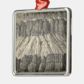 小尖塔が付いている切り妻 メタルオーナメント (左)