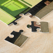 小屋および青空の英国の海岸の写真を浜に引き上げて下さい ジグソーパズル (側面)