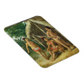 小屋の外の風下の島カリブファミリー， c.17 マグネット (右側)