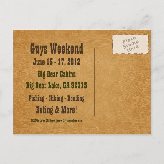 小屋の招待状の郵便はがきで起こります インビテーションポストカード (裏面)