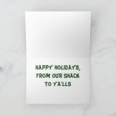 小屋の掘っ建て小屋のクリスマスカード シーズンカード (内部)