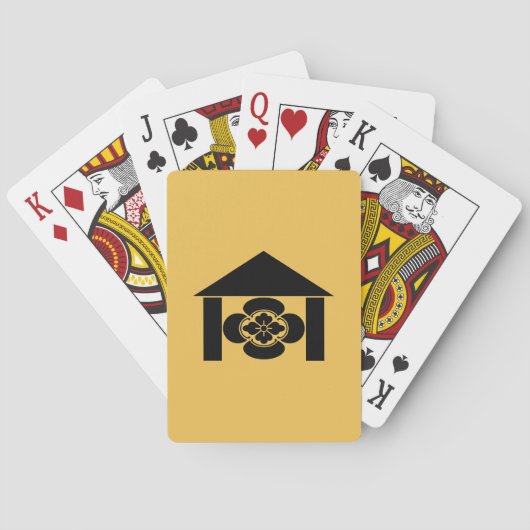 小屋の自転車のカー遊ドに入った木工 トランプ (裏面)