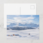 小屋の退去のSnowscape |のドロマイト ポストカード (正面/裏面)
