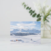 小屋の退去のSnowscape |のドロマイト ポストカード (スタンド正面)