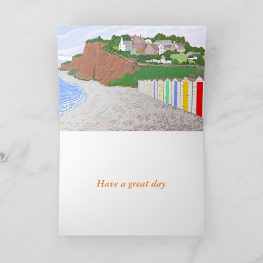 小屋場面、誕生日を浜に引き上げて下さい、一流の前部を加えて下さい カード (内部)