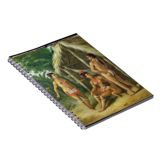 小屋、c.17の外のリーワード諸島のカリブ族家族 ノートブック (右側)