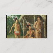 小屋、c.17の外のリーワード諸島のカリブ族家族 名刺 (裏面)