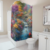 「小川と石橋の静まり」 シャワーカーテン (インサイチュ)