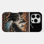小川のそばのグリズリー iPhoneケース (裏面横)